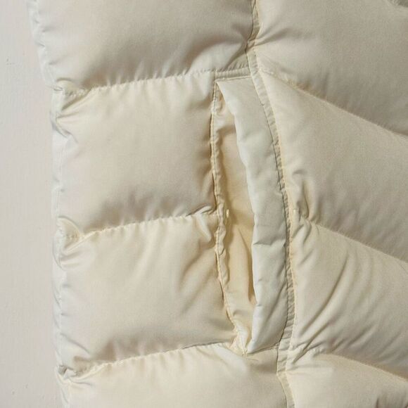 Lands End cream color down puffer vest snap pockets size Large - Picture 4 of 8